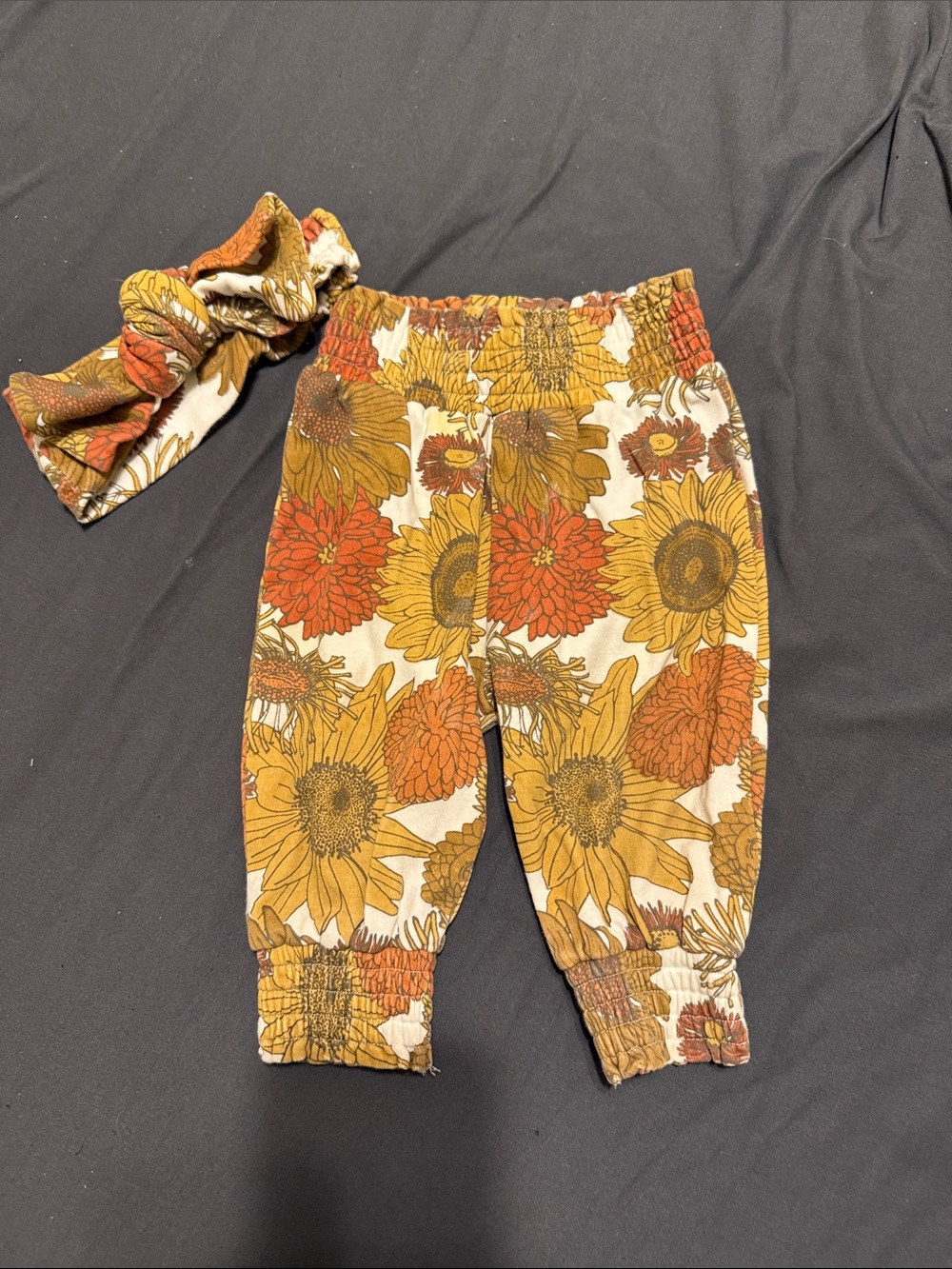 Kate Quinn  Sunflower Jogger Pants in Mustard & Rust